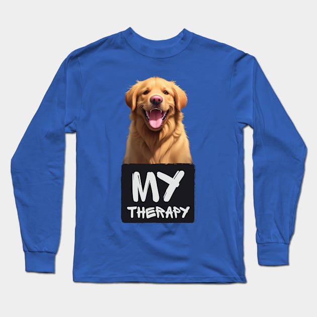 Just My Emotional Support Golden Retriever Long Sleeve T-Shirt by Dmytro